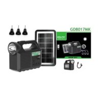 Комплект със соларен панел, фенерче, 3 крушки, USB, снимка 1 - Други - 44489431