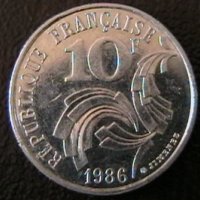10 франка 1986, Франция, снимка 2 - Нумизматика и бонистика - 34374625