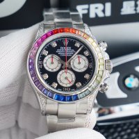 Mъжки часовник Rolex Daytona Cosmograph Rainbow Silver с автоматичен механизъм, снимка 1 - Мъжки - 41876350