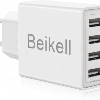 Висококачествено зарядно Beikell с 4 USB порта, Smart output, 25 W, снимка 1 - Оригинални зарядни - 34177757