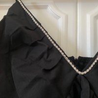 Черна разкроена рокля с камъни парти ХИТ, снимка 4 - Рокли - 39107547