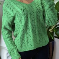 Дамски пуловер, кръстосан отзад с красива шарка, 5цвята - 023, снимка 7 - Блузи с дълъг ръкав и пуловери - 39855780
