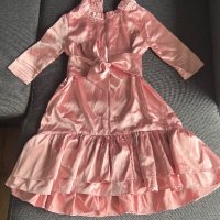 Детска розова сатенена рокля, снимка 1 - Детски рокли и поли - 42643510