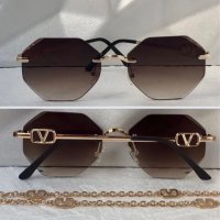 Valentino дамски слънчеви очила Осмоъгълник с верижка синджир, снимка 4 - Слънчеви и диоптрични очила - 41627456