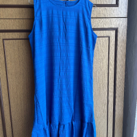 Лятна рокля в синьо, без ръкави, снимка 1 - Рокли - 44566323