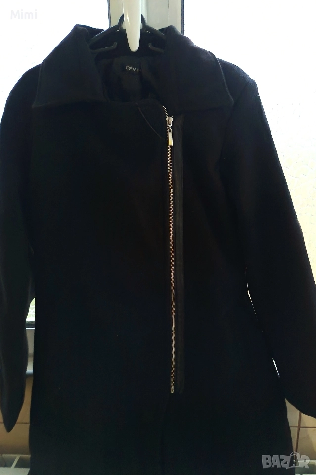 Дамско черно палто, снимка 1