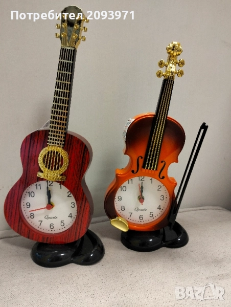 будилници под формата на цигулка и китара, снимка 1