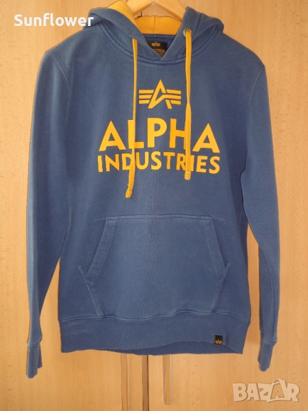 Alpha Industries мъжки син суичър с качулка размер S , снимка 1