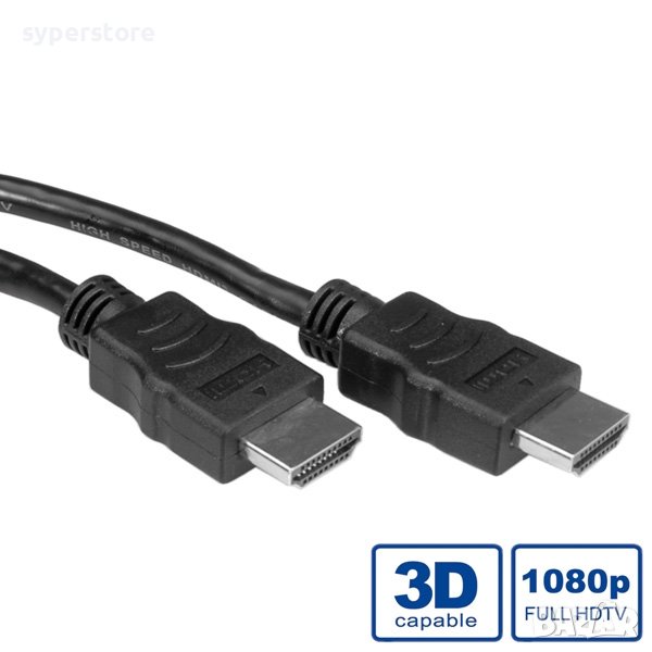 Кабел HDMI M-M, v1.4, 10m Roline 11.99.5546 SS301247 Мъжко-Мъжко, снимка 1