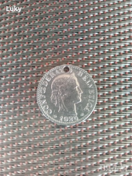 Продавам вековна, монета, рапен 20-1925 г.Конфедерация Хелветика(Швейцария)., снимка 1