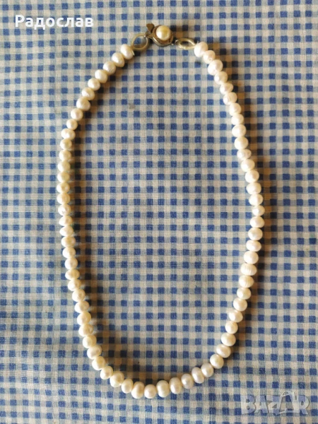 колие от бели естествени перли , снимка 1