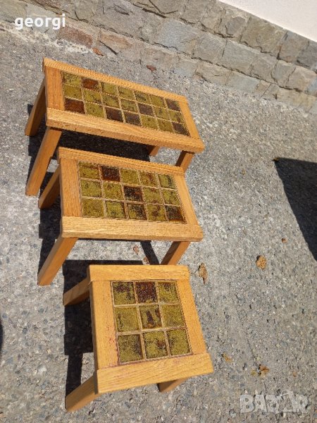 Помощни масички масив с керамичен плот , снимка 1