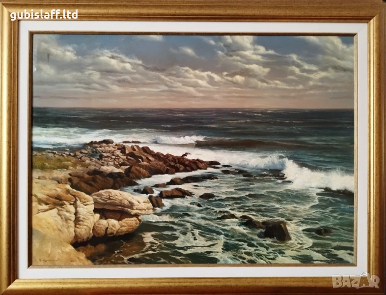 Картина, море, реализъм, худ. Андриян Бекяров, 2007 г., снимка 1