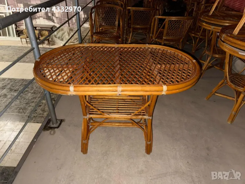 Комплект маса елипса с кресло, снимка 1