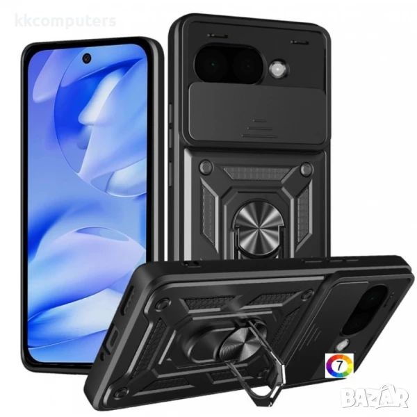Google Pixel 9a Удароустойчив Ring Holder Калъф и Протектор, снимка 1