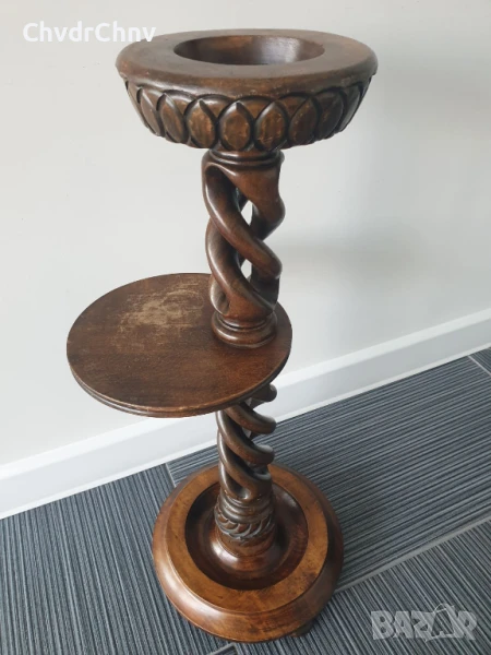 60см дърворезба/дървена масичка/малка маса-стойка-поставка-пиедестал, снимка 1