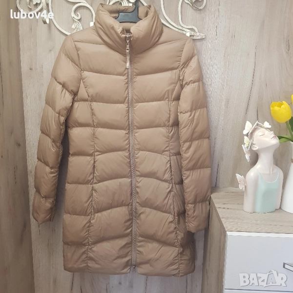 Benetton дамско олекотено яке с гъши пух в бежов цвят, като ново, снимка 1