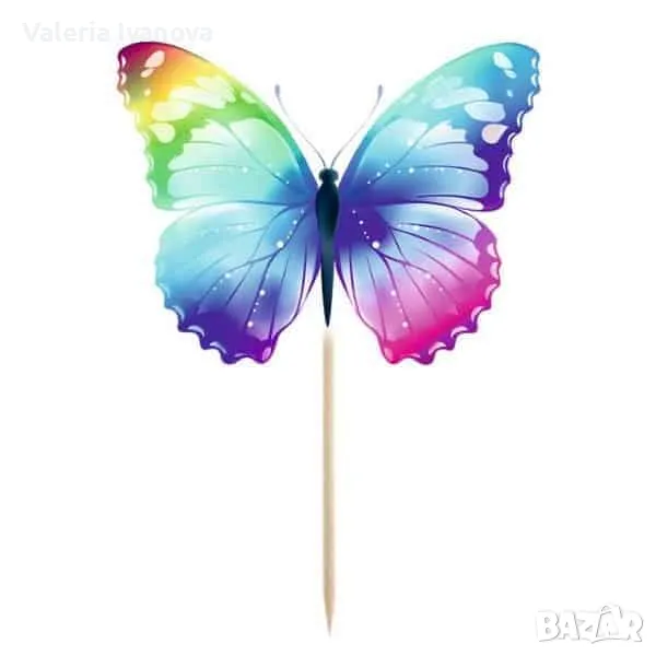 Комплект топери Пеперуди, 8 броя, пъстроцветни 99989, снимка 1