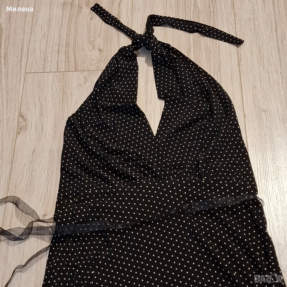 Елегантна рокля на точки - S/M, снимка 1
