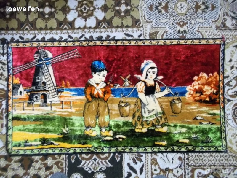 Подходящ за рамкиране като картина ! Плюшен гоблен пано ковьор кавьор 102 см на 52 см !, снимка 1