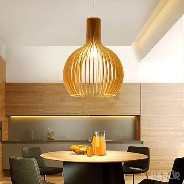 Ретро бамбуково дърво Индустриална висяща скандинавски стил, винтидж, снимка 1