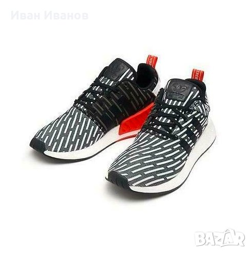 маратонки  Adidas NMD R2 Prime Knit Black White номер 43-44, снимка 1