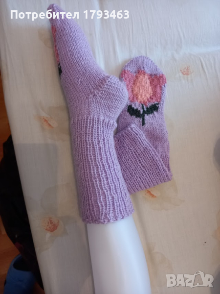 Ръчно плетени дамски чорапи размер 38, снимка 1