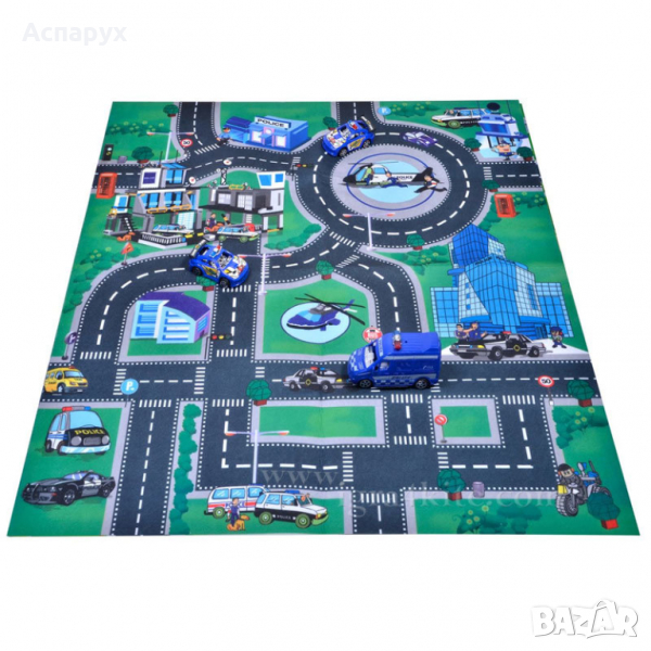 Детско килимче за под за игра с 3 полицейски колички   , снимка 1