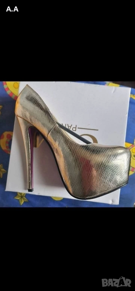 Елегантни обувки с платформа и висок ток 37н., снимка 1