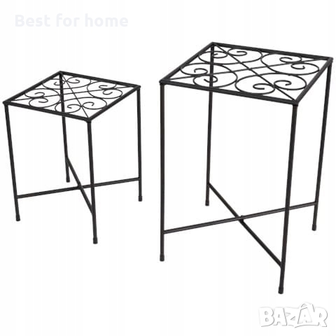 Метални маси/ поставки за растения и декорация- комплект от 2 бр., снимка 1