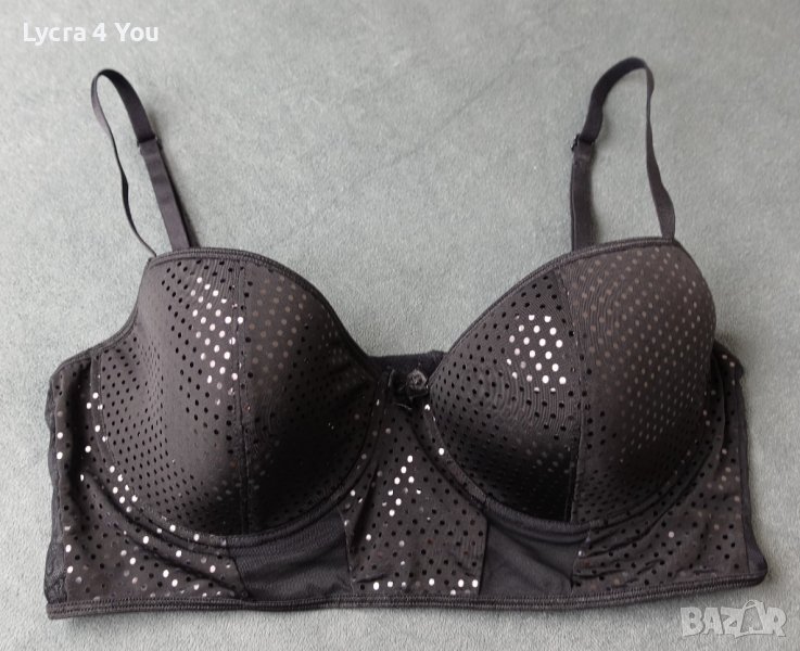 85C Cottelli Collection страхотен черен сутиен на лъскави точки, снимка 1