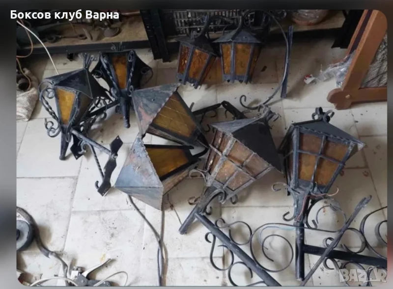 Продавам много стари антични лампи за градина от ковано желязо , снимка 1