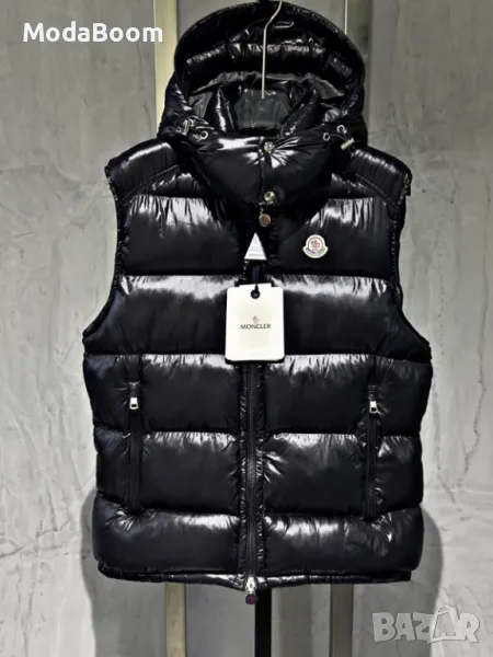 Moncler черен лак мъжки елек, снимка 1
