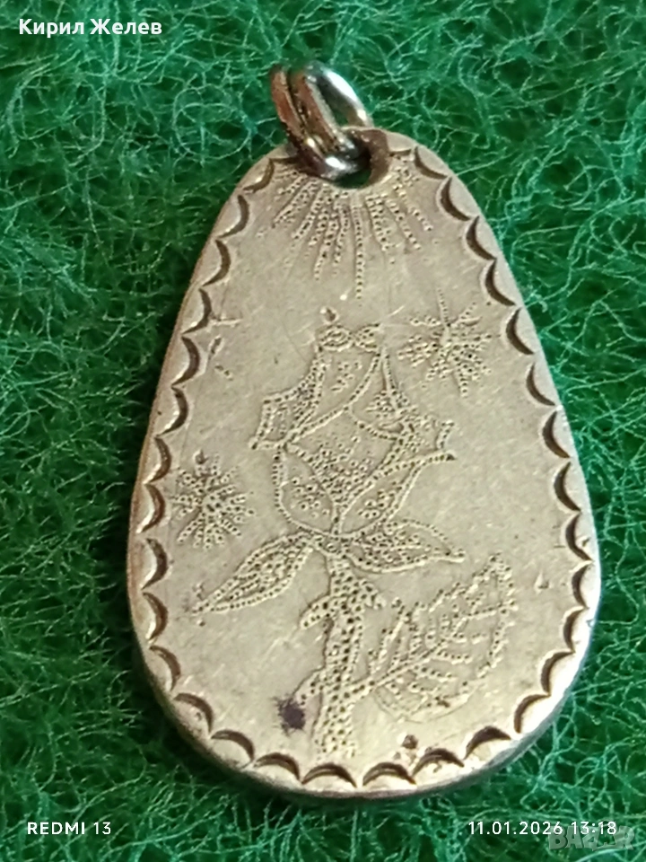 Дизайнерска сребърна висулка красива орнаментика ювелирна изработка 52749, снимка 1