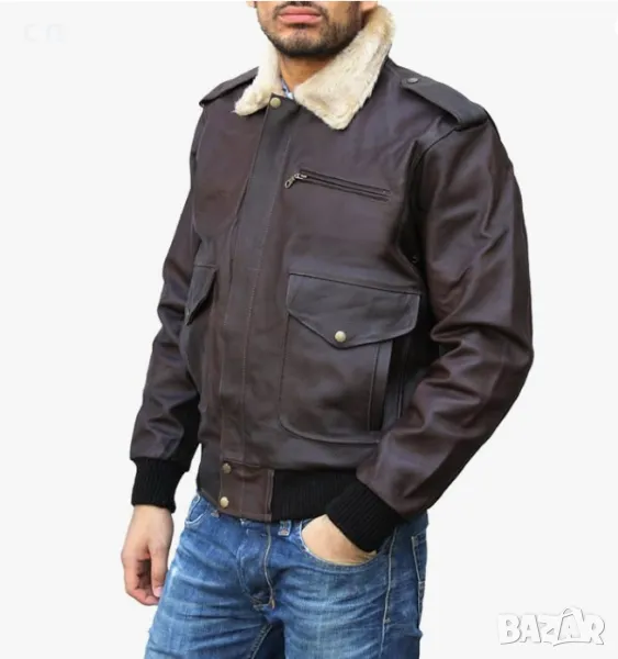 Mото яке бомбър естествена кожа, снимка 1