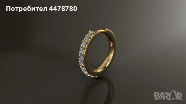 Златни обеци с VS1 диаманти, снимка 3 - Обеци - 50445812