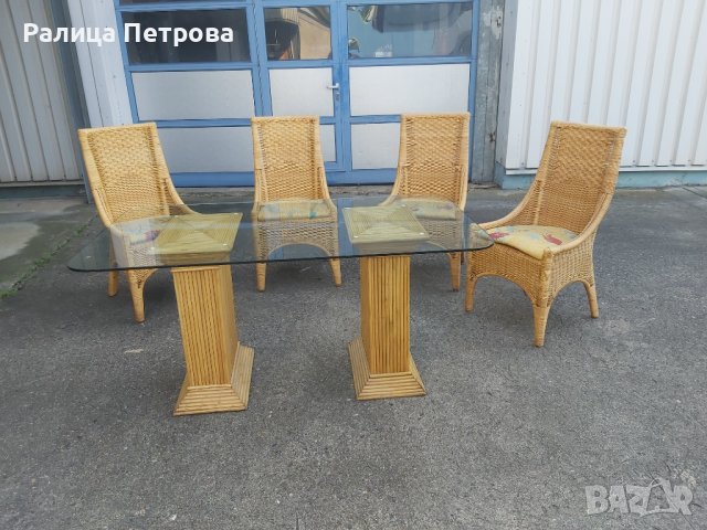 Маса и столове от ратан, снимка 3 - Маси - 42169639
