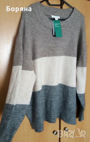 НАМАЛЕН - Нов пуловер райе H&M, снимка 3 - Блузи с дълъг ръкав и пуловери - 34350925
