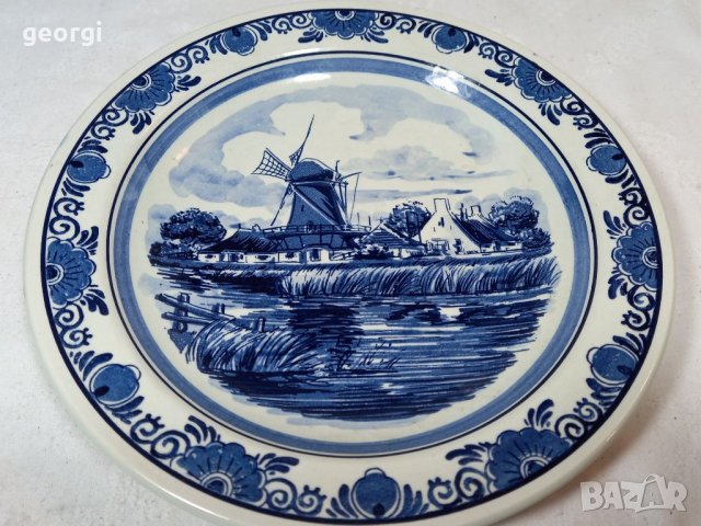 Порцеланова декоративна чиния Delft, снимка 1