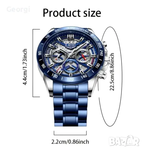 Мъжки спортно/елегантен кварцов часовник LIGE*Black Edition* Хронограф!, снимка 7 - Мъжки - 49526992