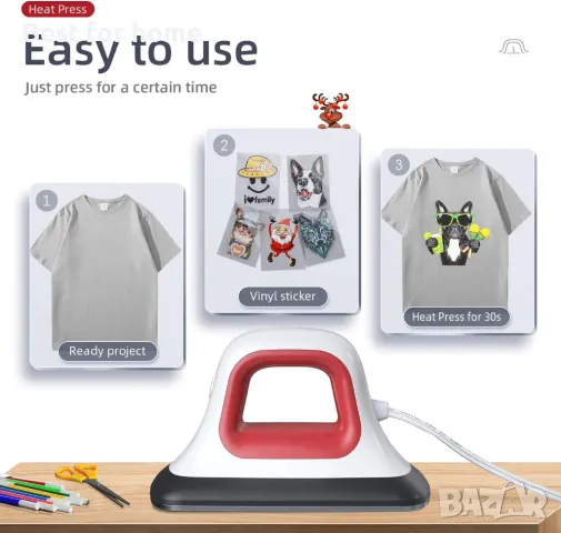 Мини термо преса за текстил и др HYTIREBY, снимка 2 - Друго търговско оборудване - 48423708