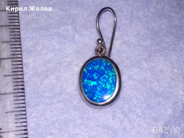 СКЪПОЦЕННА СРЕБЪРНА АРТ НУВО СТИЛ АНГЛИЙСКА ОБЕЦА СРЕБРО 925 с ПРЕКРАСЕН ШЛИФОВАН ОПАЛ 38691, снимка 17 - Обеци - 41730336
