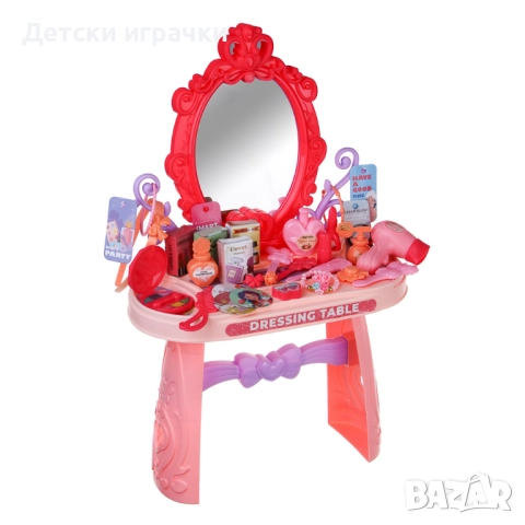 Тоалетка с огледало и аксесоари за грим, синя/розова, снимка 9 - Други - 52853451