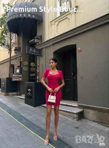 Мини рокля със сърцевидно деколте в цикламен цвят, снимка 12 - Рокли - 53645850
