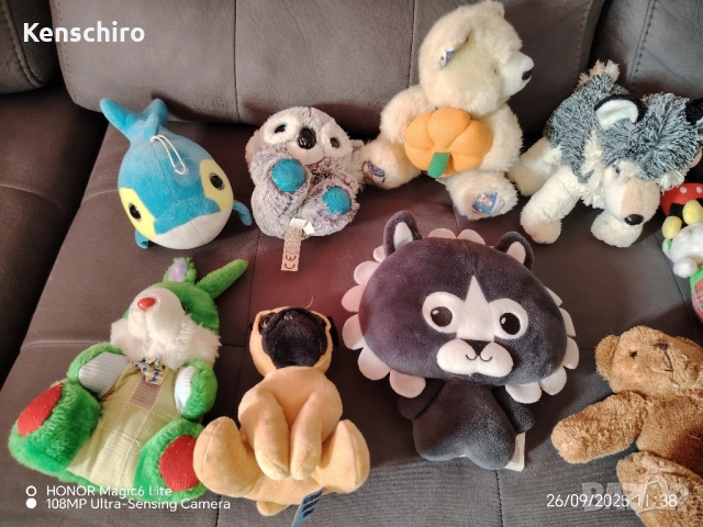 Кашон с плюшени играчки . Седяли са само за украса , не е играно с тях . Бухъла е ръкавица кукла. , снимка 2 - Плюшени играчки - 51844949