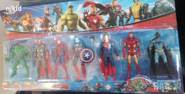 Голям сет 7 Avengers герои  Супермен Хълк пластмасови фигурки за игра и украса торта топери играчки, снимка 1 - Фигурки - 41896941