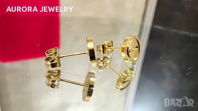 CARTIER Love Gold Stud Дамски Обеци, снимка 5 - Обеци - 56307518