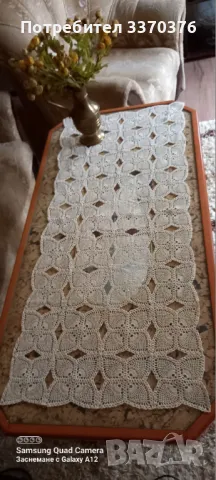 Ръчно плетена покривка за маса/тишлайфер, снимка 8 - Покривки за маси - 47902213