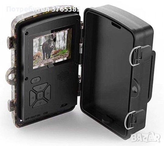 128GB 2024г. FULL HD 1080P Водоустойчива Ловна Камера Вграден Монитор Фото Капан PIR Сензор Движение, снимка 9 - HD камери - 41264947