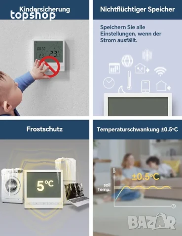 НОВ Терморегулатор Beok TOL-47 WiFi Термостат за подово, бойлер и др., снимка 4 - Други - 50556544